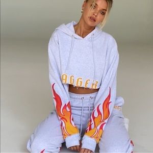 Jagger & Stone Flame Marle Crop Hoodie